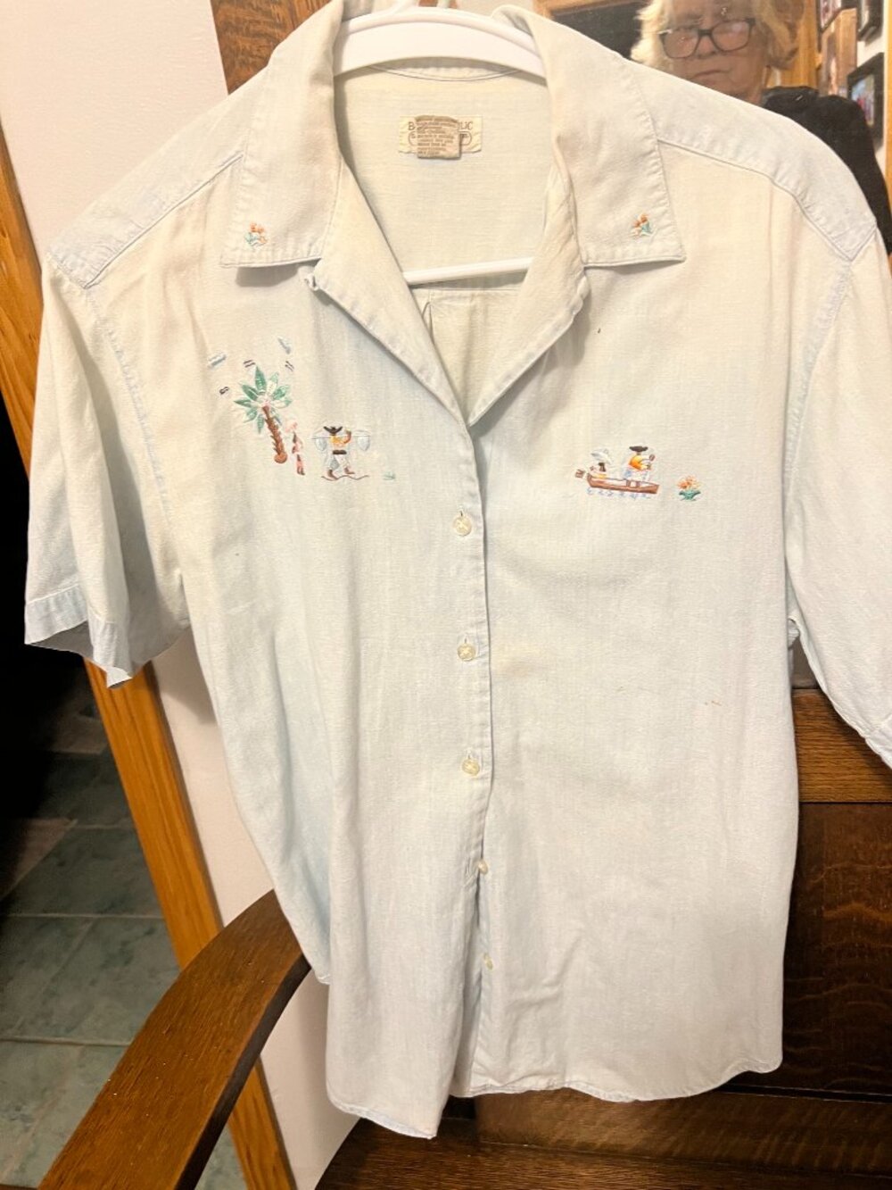 Vintage embroidered denim shirt
